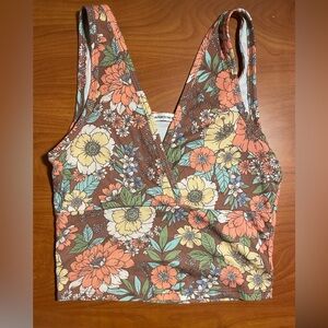Multicolor Flower Crop Top